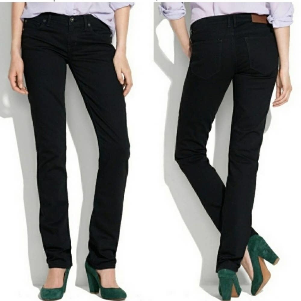 Madewell Straight Leg Rail Straight Black Jeans Size 31x34 31